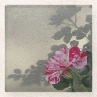 Avant-garde Rose and Shadow Glass Coaster