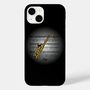Avant Garde ~ Saxophone on Globe with Sheet Music  Case-Mate iPhone 14 Case