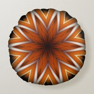 Avant-Garde ~ Starburst Russet And Black 0211 ~ R Round Pillow