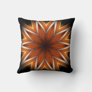 Avant-Garde ~ Starburst Russet And Black 0211 ~ Throw Pillow
