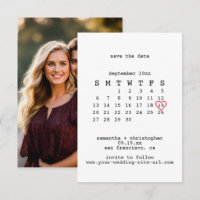Avant-Garde White Minimalist Calender Wedding