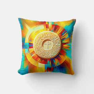 Avantgarde Communion Host Expressionist Effect Throw Pillow