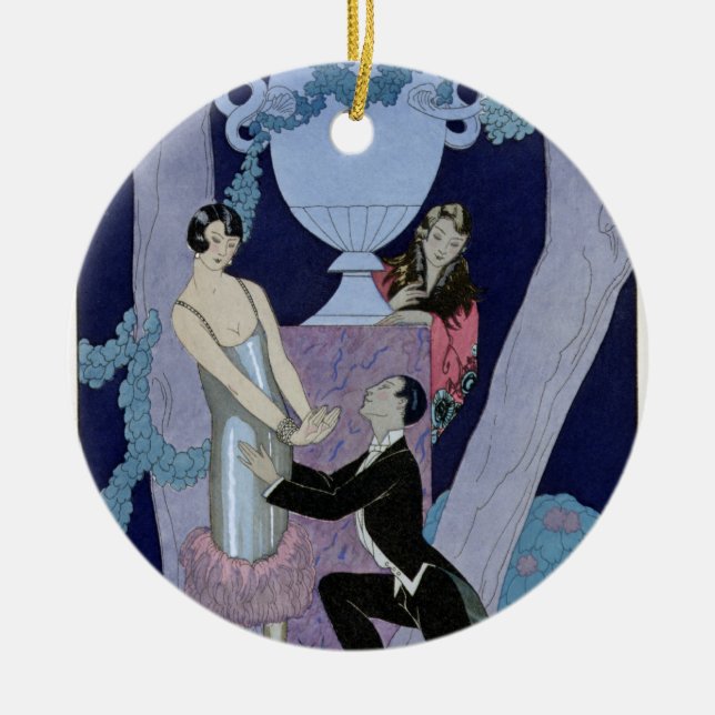 Avarice, 1924 (pochoir print) ceramic ornament (Front)