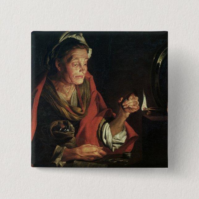 Avarice 2 Inch Square Button (Front)