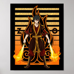 Avatar The Last Airbender Zuko with Flames Graphic Poster