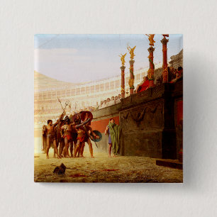 Ave Caesar by Jean-Leon Gerome 2 Inch Square Button