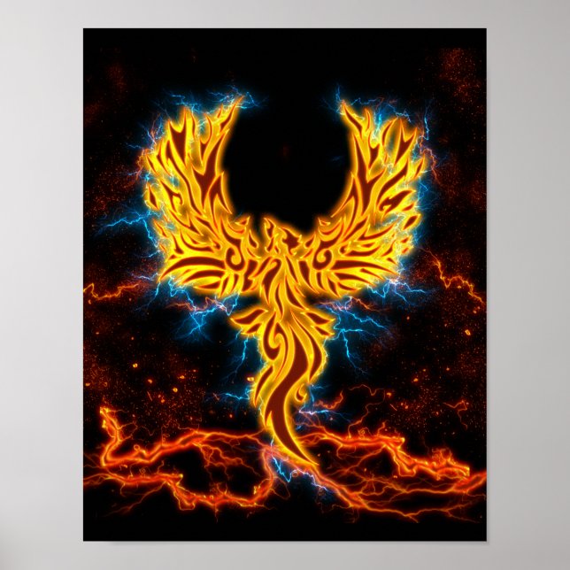 Ave Fenix Golden Lightning wings Poster (Front)