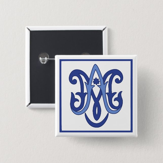Ave Maria 2 Inch Square Button (Front & Back)