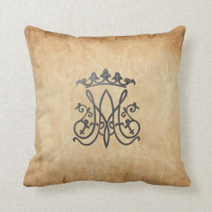 Ave Maria Monogram Throw Pillow