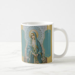AVE MARIA VIRGIN MARY with LILIES Coffee Mug