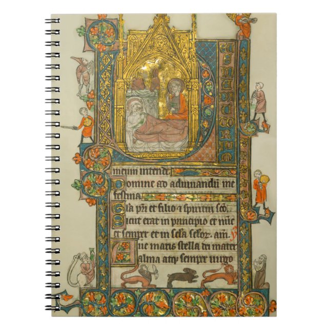 Ave Maris Stella Christmas Medieval Manuscript Notebook (Front)