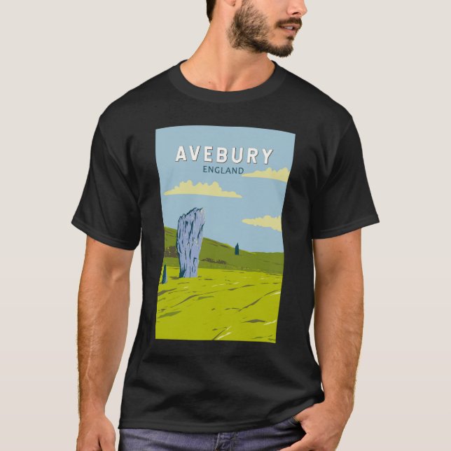 Avebury England Travel Art Vintage T-Shirt (Front)
