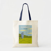 Avebury England Travel Art Vintage