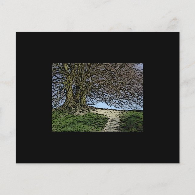 Avebury, Wiltshire, England. Tree and path. (Front)