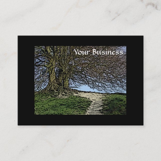 Avebury, Wiltshire, England. Tree and path. Business Card (Front)