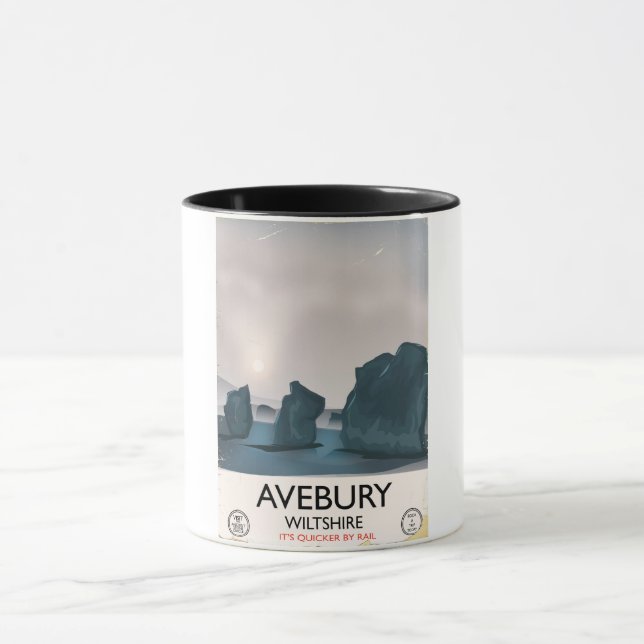 Avebury, Wiltshire Stone circle vintage travel. Mug (Center)