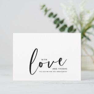 Avec Amour et Merci Mariage Carte de remerciements