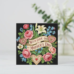 Avec amour pour la fête des mères, carte de vœux