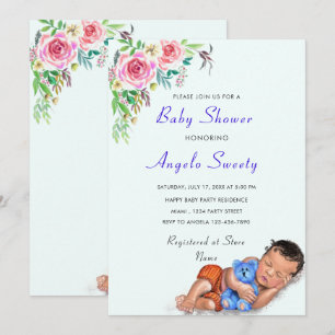 Avec Bear Toy Baby shower mignon Invitation Exempl