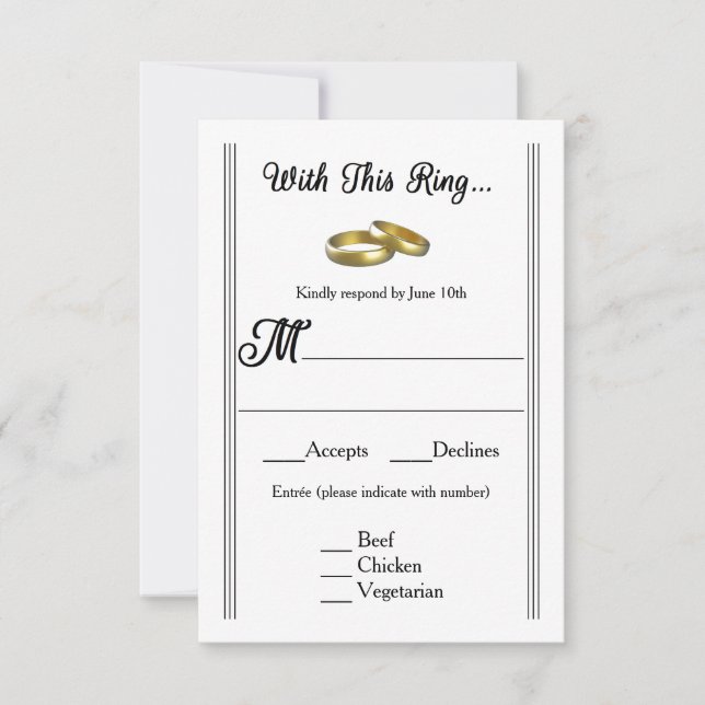 Avec cette bague... - Carte RSVP (Devant)