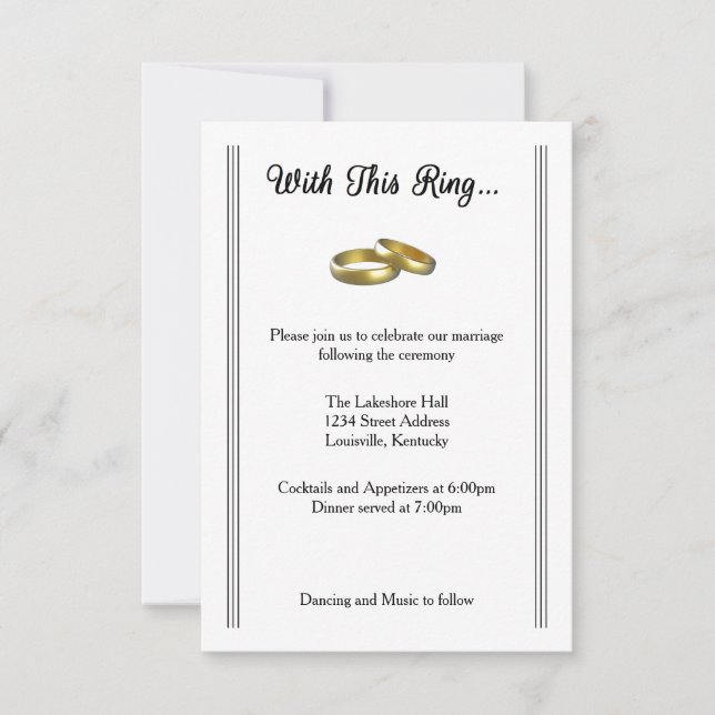 Avec cette bague... - Invitation à la réception (Devant)