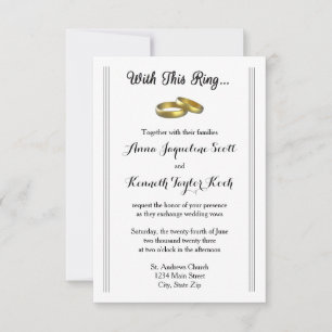 Avec cette bague... - Invitation de mariage 3x5