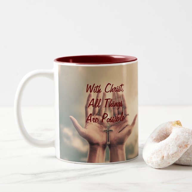 Avec Christ, Mug de café (Avec donut)