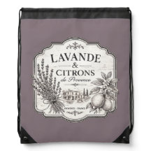 sac à cordon lavande et citrons