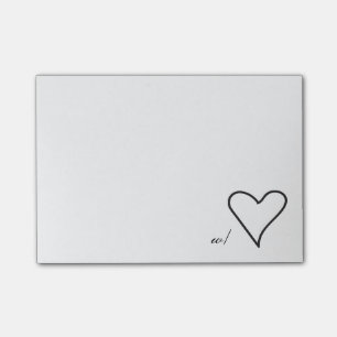 Avec des notes de post-it d'amour (petites)