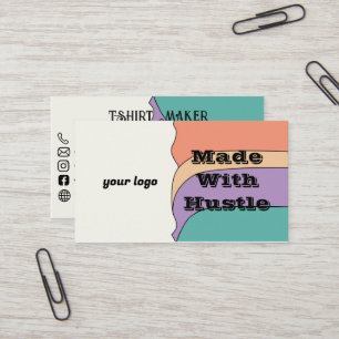 Avec Hustle T-Shirt Maker Carte de visite