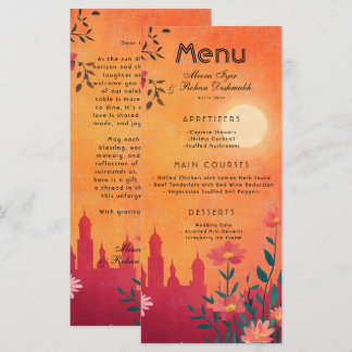 Avec joli texte Carte de menu Sunset Serenade