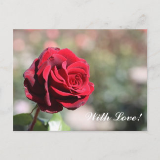 Avec la carte postale d'amour