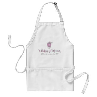 Avec l'amour et le tablier de logo de confection
