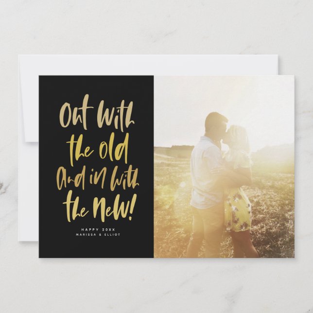 Avec le nouveau moderne heureux carte photo de nou (Devant)