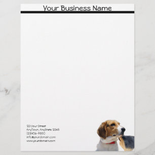 Avec Motif En-tête de lettre noir de chien de beagle de brun