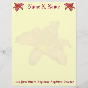 Avec Motif En-tête de lettre Red Daylily Coordination Items