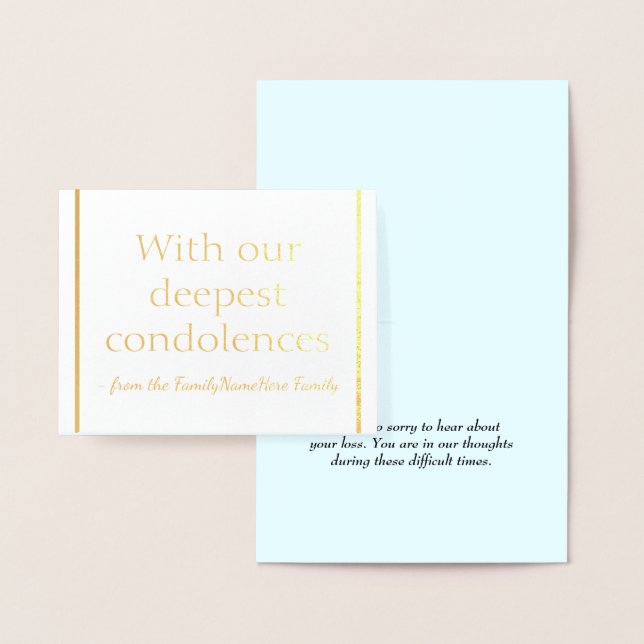 "Avec nos plus profondes condoléances" Carte de Sy (Affichage)