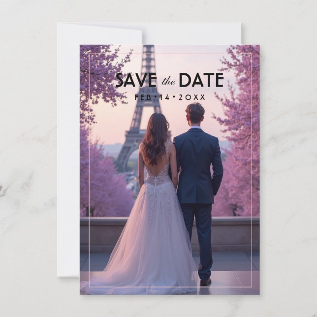 Avec photo Amour Éternel Save the Date (Devant)