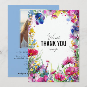 Avec photo bleu Merci Meadow Blooms Collection