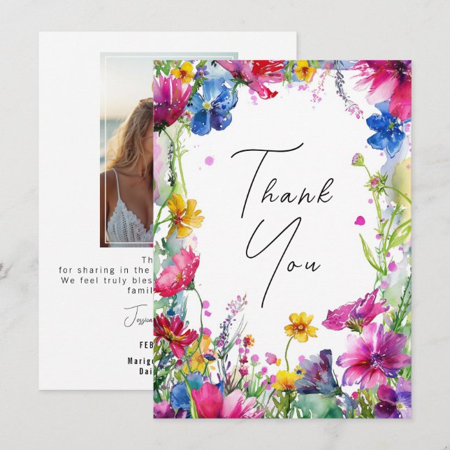 Avec photo Merci Meadow Blooms Collection (Devant / Derrière)