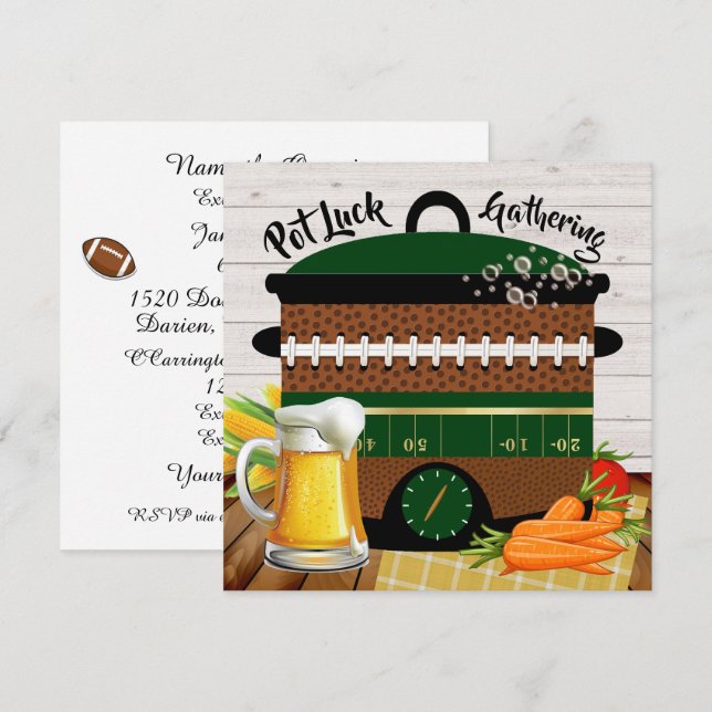 Avec Version Bière Pot Luck / Quelle Invitation (Devant / Derrière)