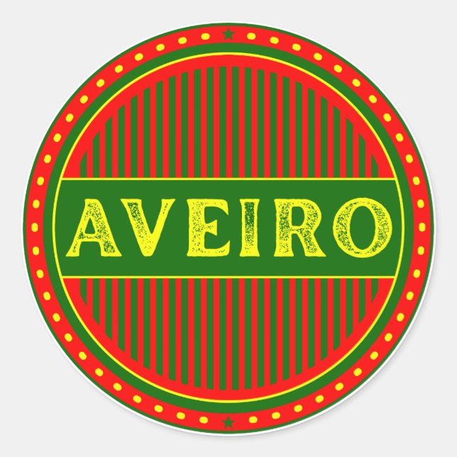 Aveiro City Pride Emblem – Portuguese Identity Classic Round Sticker (Front)