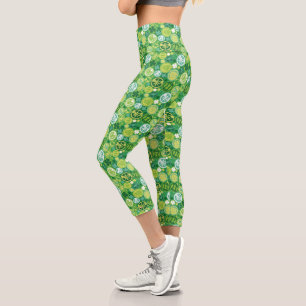 Avenger Icons & Shamrocks Pattern Capri Leggings