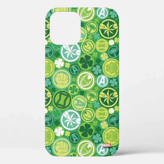 Avenger Icons & Shamrocks Pattern Case-Mate iPhone Case (Back)