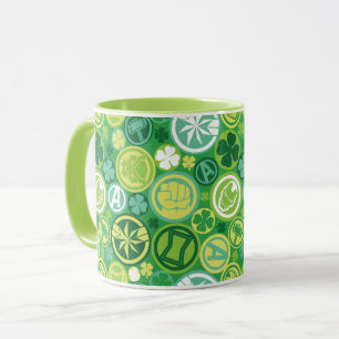 Avenger Icons & Shamrocks Pattern Mug