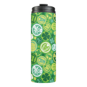 Avenger Icons & Shamrocks Pattern Thermal Tumbler