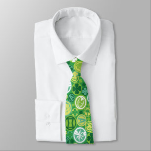 Avenger Icons & Shamrocks Pattern Tie