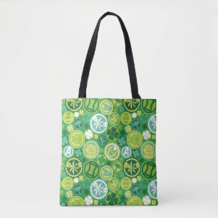 Avenger Icons & Shamrocks Pattern Tote Bag
