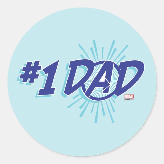 Avengers | #1 Dad Classic Round Sticker (Front)