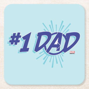 Avengers #1 Dad Square Paper Coaster